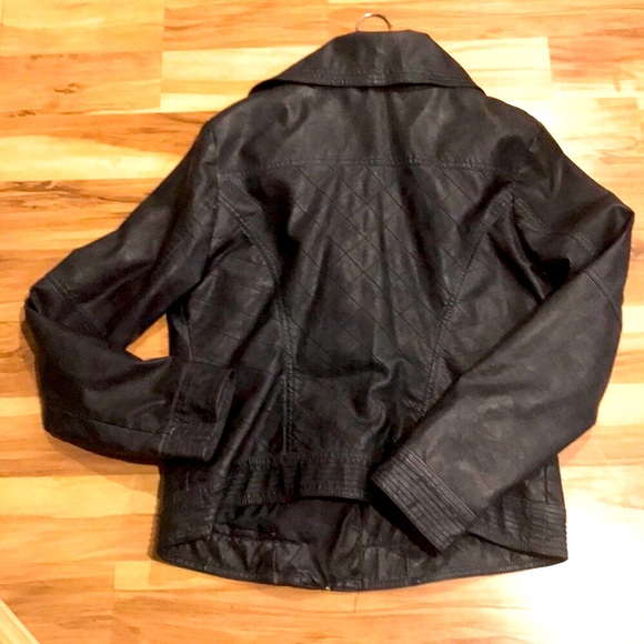 Guess Dark Green Zipper Vegan Leather jacket - Picture 2 of 7